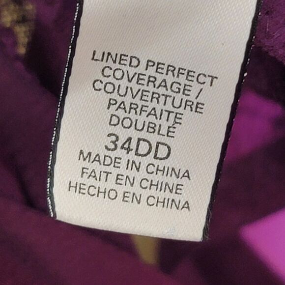 Victoria’s Secret Purple Lace Lined Wire Convertible Perfect Coverage 34DD - Picture 7 of 7